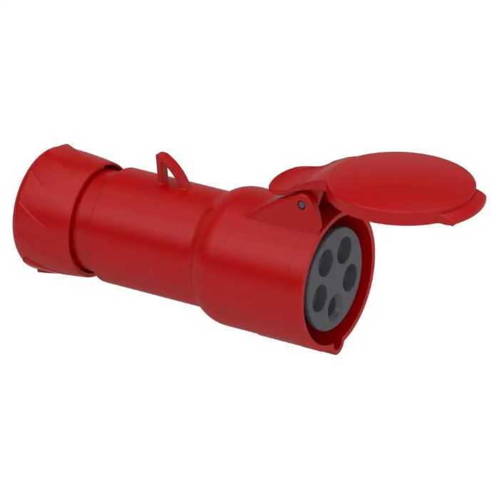 เต้ารับตัวเมีย SCHNEIDER PKY16M435 แบบกลางทาง 3PEN สีแดง 16A  IP44 400V