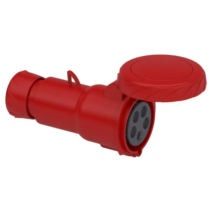 เต้ารับตัวเมีย SCHNEIDER PKY32M735 แบบกลางทาง 3PNE สีแดง 32A IP67 400V