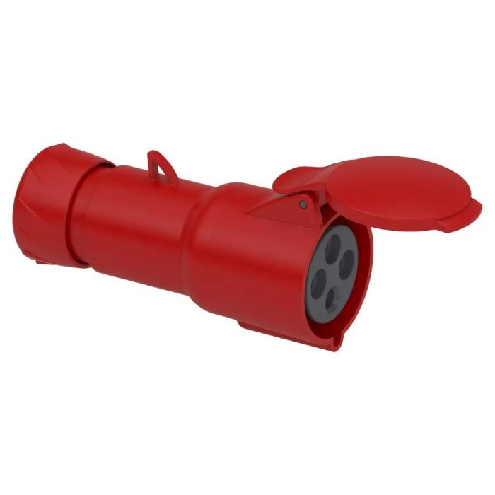 เต้ารับตัวเมีย SCHNEIDER PKY32M434 แบบกลางทาง 3PE สีแดง 32A IP44 400V