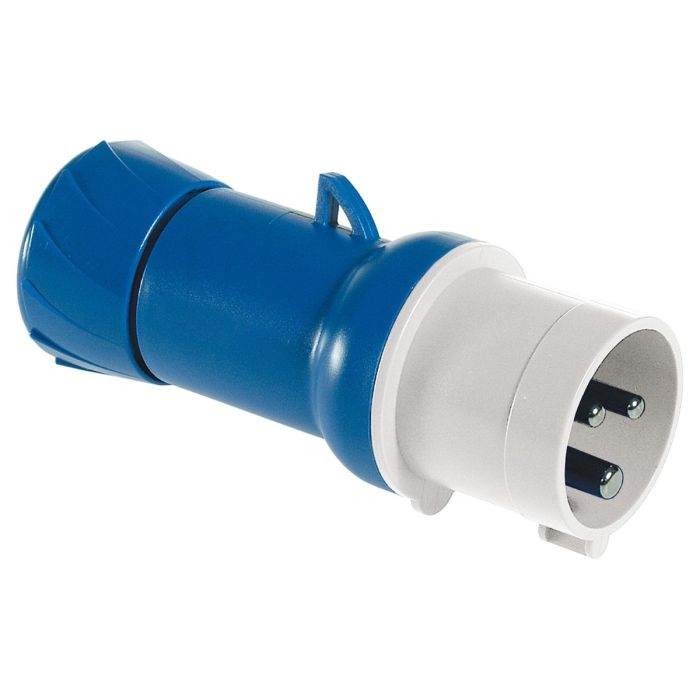 ปลั๊กตัวผู้ SCHNEIDER PKE16M423 แบบกลางทาง 2PE  สีน้ำเงิน 16A 230V