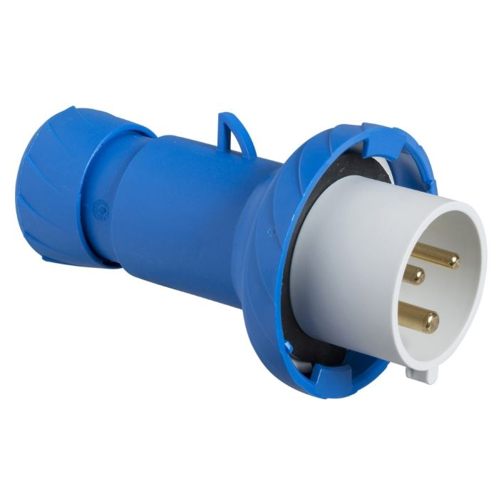 ปลั๊กตัวผู้ SCHNEIDER PKE16M723 แบบกลางทาง กันน้ำพิเศษ 2PE สีน้ำเงิน 16A 230V