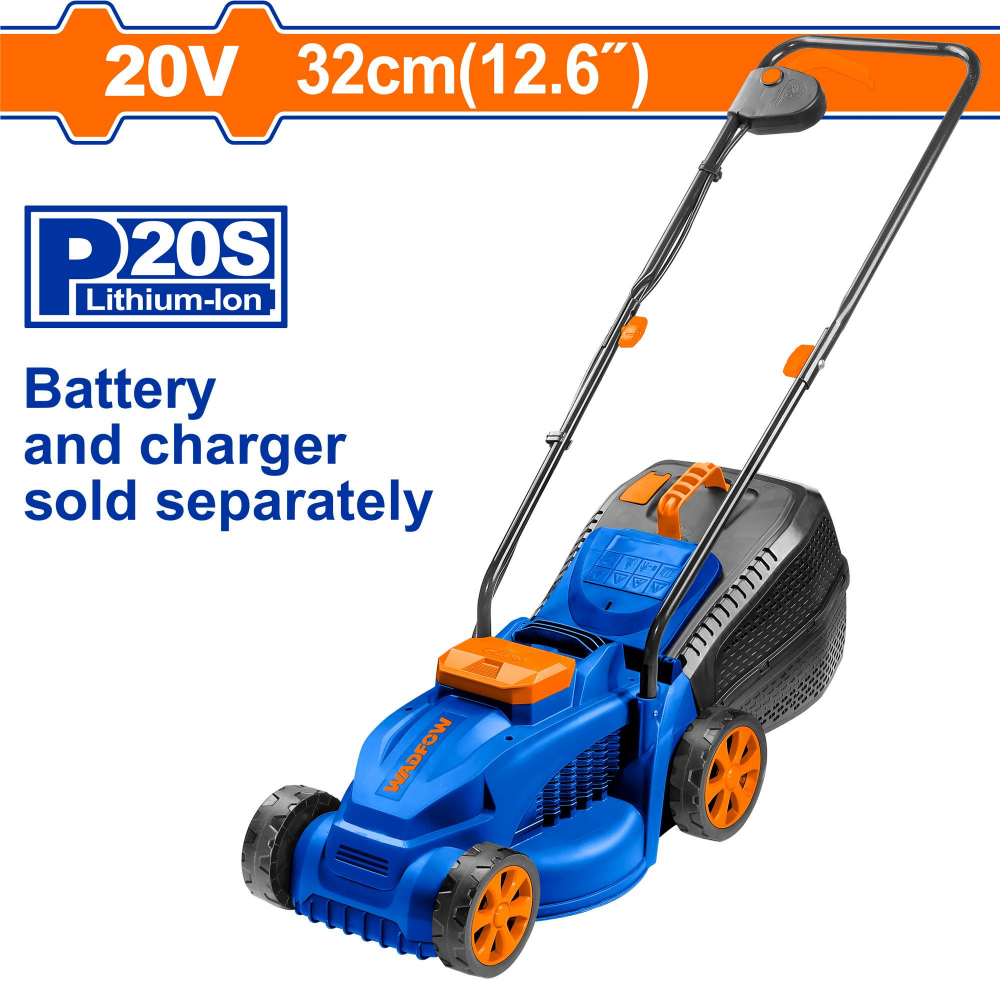 รถเข็นตัดหญ้าไร้สาย WADFOW WLKP530 ขนาด 126 นิ้ว 20V เครื่องเปล่า