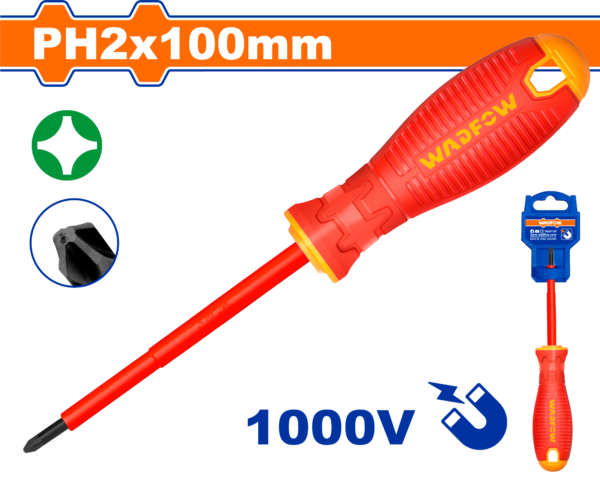 ไขควงแฉก VDE WADFOW WSD7224 CRV ขนาด PH2 x 100 mm