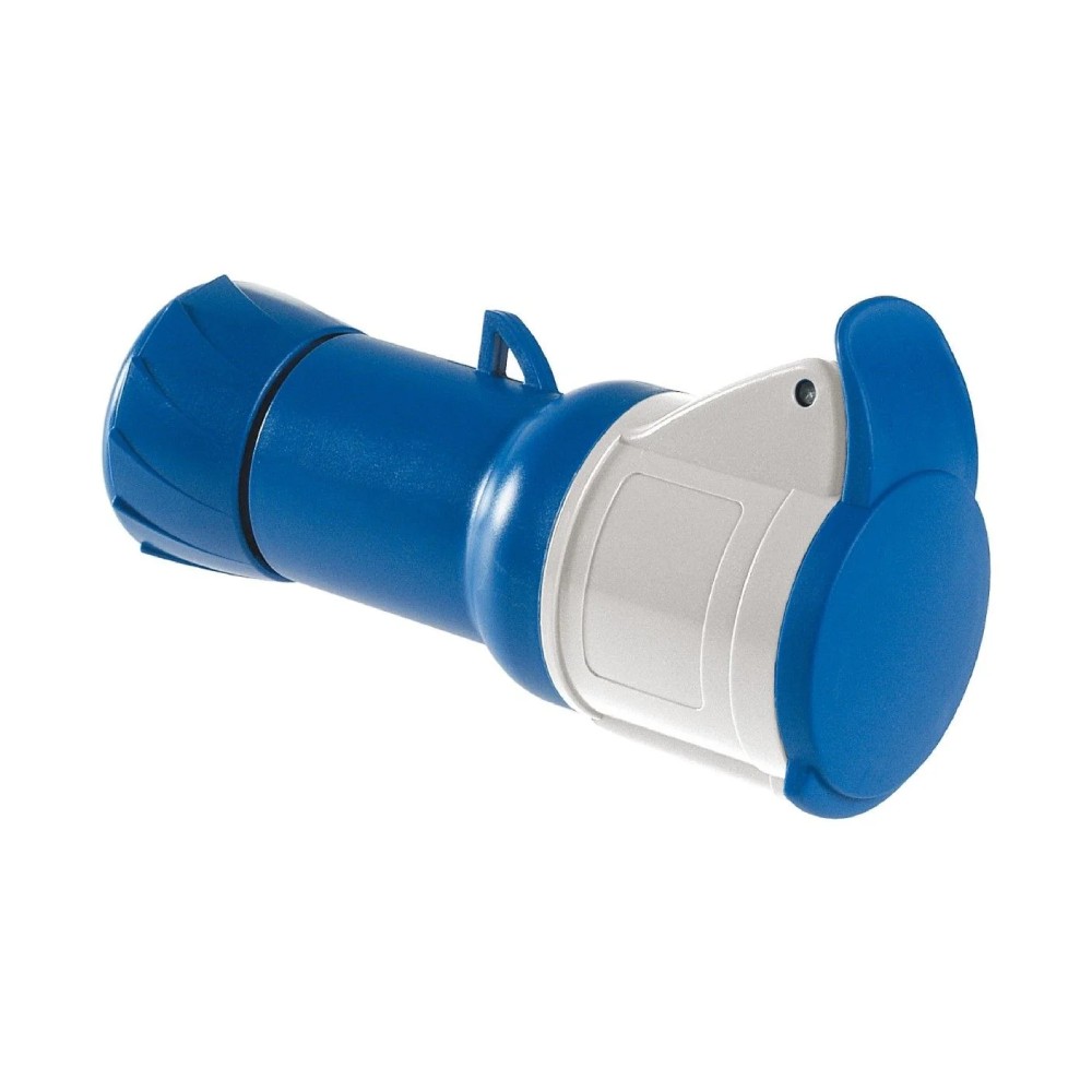 เต้ารับตัวเมีย SCHNEIDER PKF16M423 แบบกลางทาง 2P E สีน้ำเงิน 16A 230V