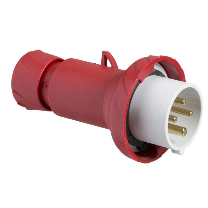 ปลั๊กตัวผู้ SCHNEIDER PKE32M734 แบบกลางทาง กันน้ำพิเศษ 3PE สีแดง 32A 400V