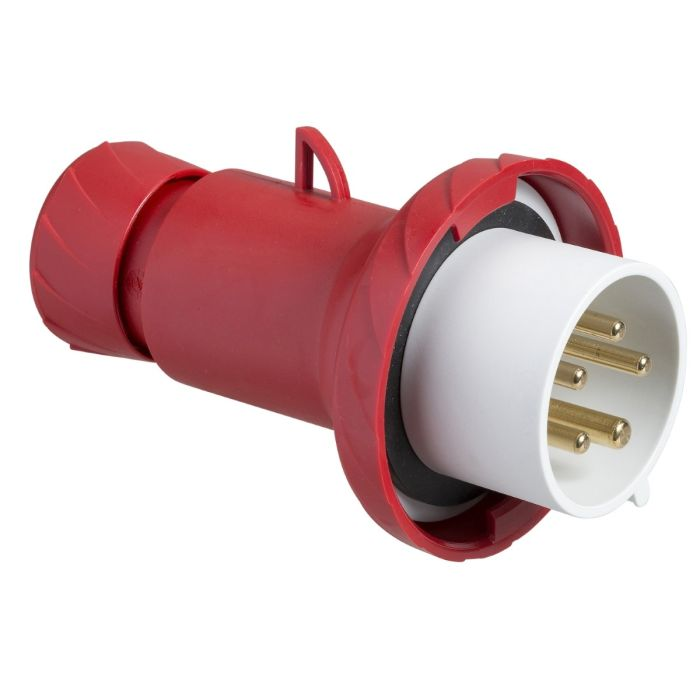 ปลั๊กตัวผู้ SCHNEIDER PKE32M735 แบบกลางทาง กันน้ำพิเศษ 3PEN สีแดง 32A 400V