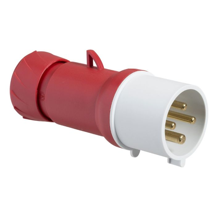 ปลั๊กตัวผู้ SCHNEIDER PKE32M434 แบบกลางทาง 3PE สีแดง 32A 400V