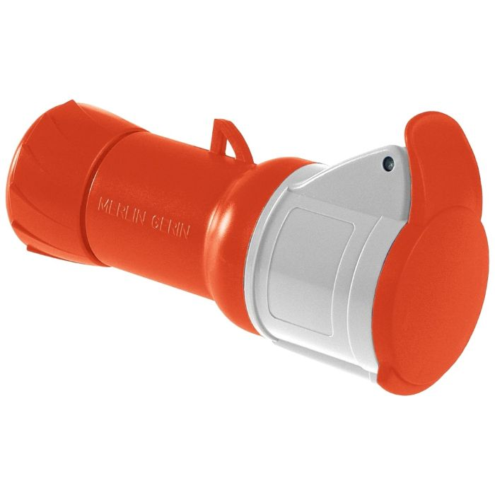 เต้ารับตัวเมีย SCHNEIDER PKF16M434 แบบกลางทาง 3PE สีแดง 16A 400V