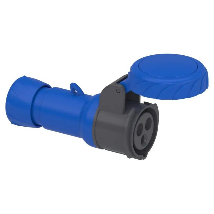 เต้ารับ SCHNEIDER PKF16M723 แบบกลางทาง 2PE สีน้ำเงิน 16A 200250V