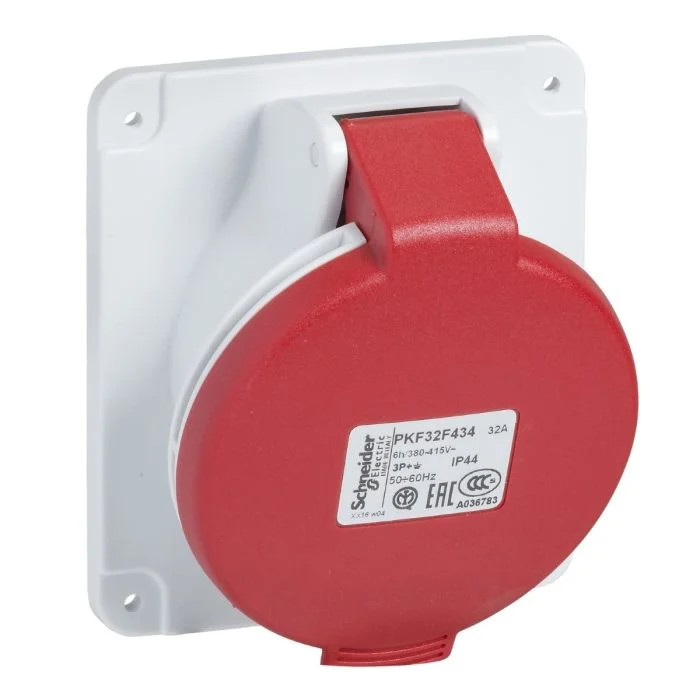 เต้ารับตัวเมีย SCHNEIDER PKF32F435 แบบฝังเฉียง 3P E N 32A 400V