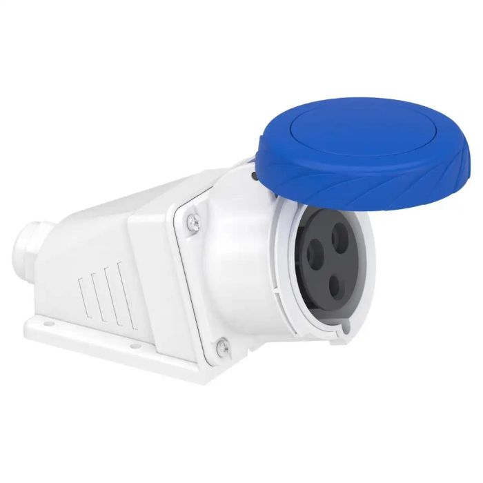 เต้ารับอุตสาหกรรม SCHNEIDER PKF32W723 แบบฝังเฉียง ติดลอย 2PE 32A 200250V