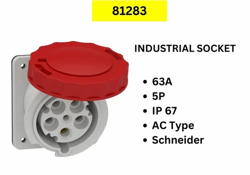 เต้ารับอุตสาหกรรม SCHNEIDER 81283 3P N E 63A 380 415V
