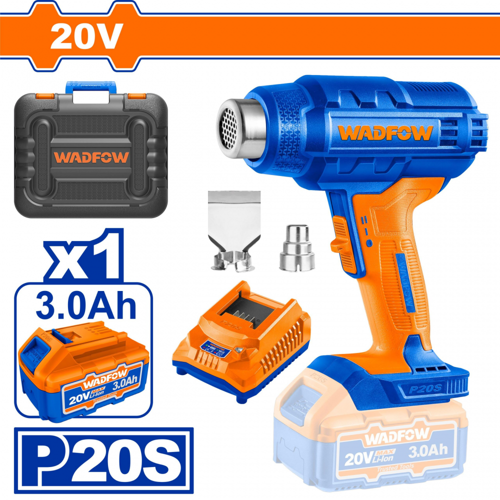 เครื่องเป่าลมร้อนไร้สาย WADFOW 20V WKH1B01