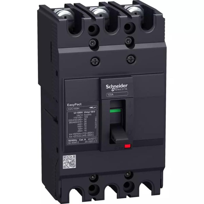 เซอร์กิตเบรกเกอร์ SCHNEIDER EZC100H3020T ขนาดเฟรม 100A  3P กระแสไฟฟ้า 20A 30kA