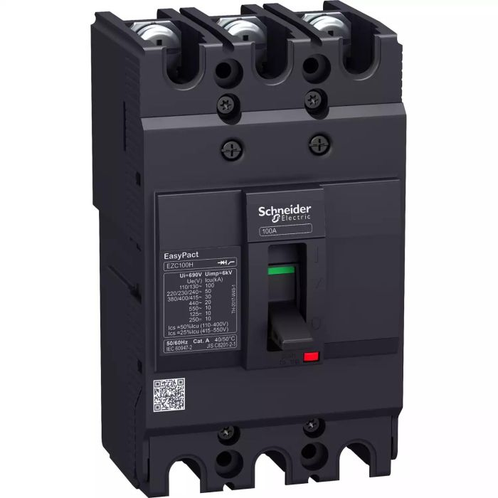 เซอร์กิตเบรกเกอร์ SCHNEIDER EZC100H3015T ขนาดเฟรม 100A  3P กระแสไฟฟ้า 15A 30kA