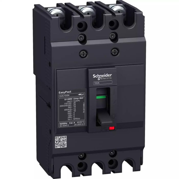 เซอร์กิตเบรกเกอร์ SCHNEIDER EZC100N3015T ขนาดเฟรม 100A  3P กระแสไฟฟ้า 15A 15kA