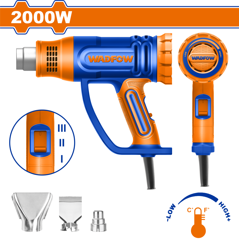 เครื่องเป่าลมร้อน WADFOW WHG1520 2000W เครื่องเป่าลมร้อน WADFOW WHG1520 2000W