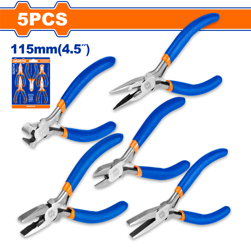 ชุดคีม 5 ชิ้น WADFOW 45 นิ้ว WPS1615 ชุดคีม 5 ชิ้น WADFOW 45 นิ้ว WPS1615