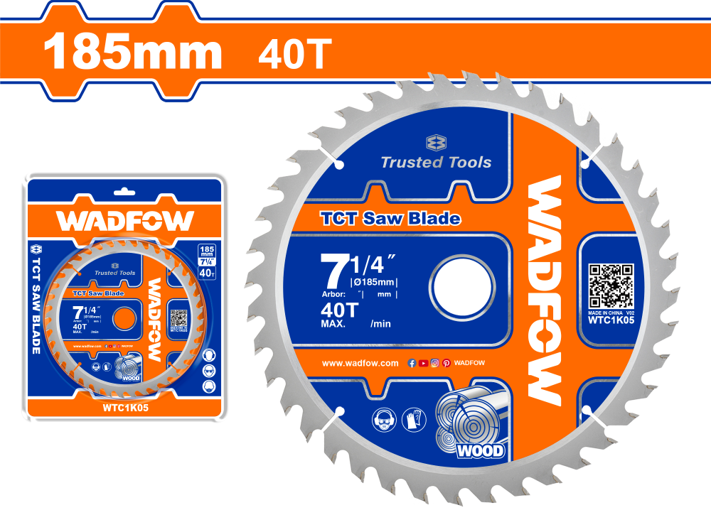 ใบเลื่อยวงเดือน WADFOW 7 นิ้ว 40T WTC1K05 ใบเลื่อยวงเดือน WADFOW 7 นิ้ว 40T WTC1K05