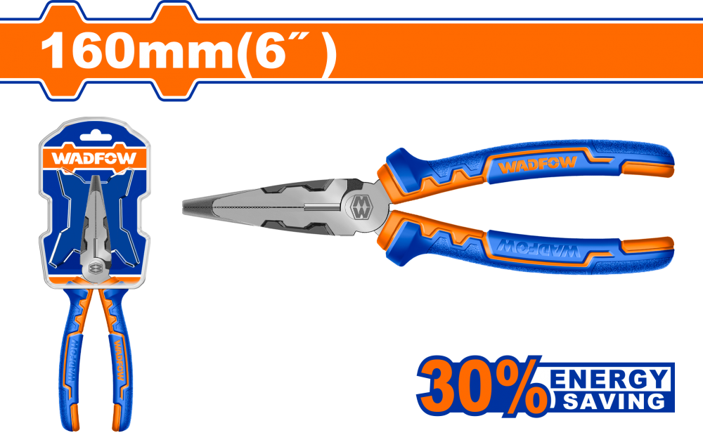 คีมปากแหลมผ่อนแรง WADFOW 6 นิ้ว WPL2716 คีมปากแหลมผ่อนแรง WADFOW 6 นิ้ว WPL2716