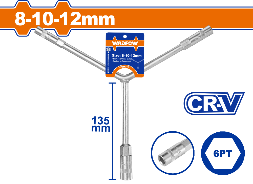บล็อกตัว Y WADFOW 8x10x12mm CRV WTH2101 บล็อกตัว Y WADFOW 8x10x12mm CRV WTH2101