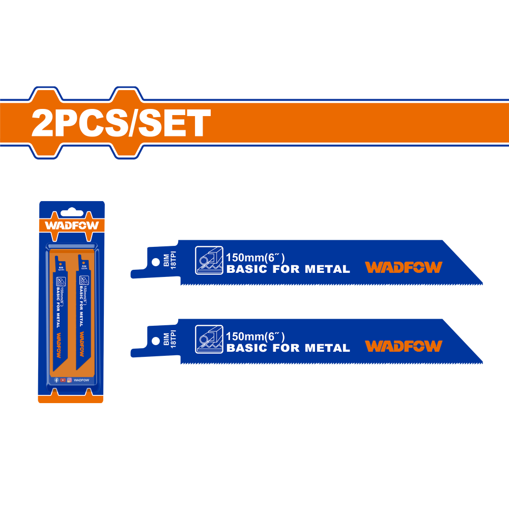 ใบเลื่อยชักตัดเหล็ก WADFOW 6 นิ้ว 18TPI WJT922EF