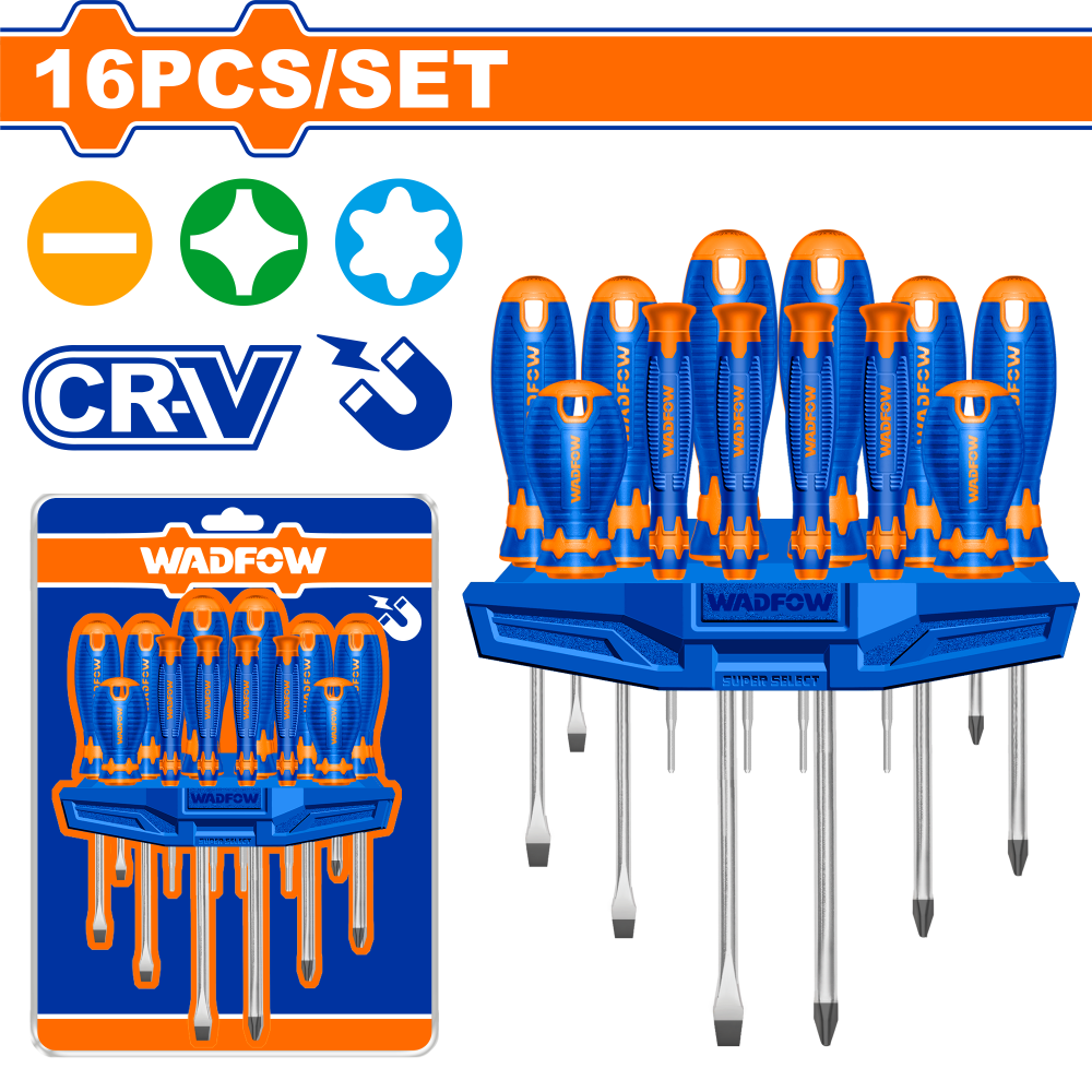 ชุดไขควง 16 ชิ้น WADFOW CRV WSS1416 ชุดไขควง 16 ชิ้น WADFOW CRV WSS1416
