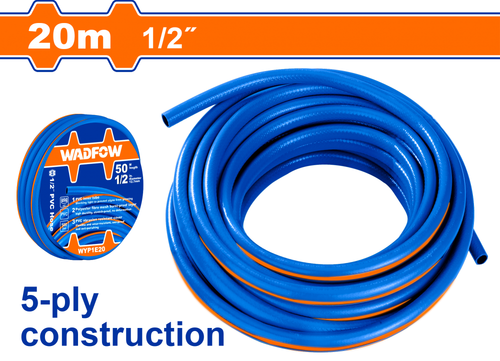 สายยาง PVC WADFOW 12 นิ้ว 20m WYP1E20 สายยาง PVC WADFOW 12 นิ้ว 20m WYP1E20