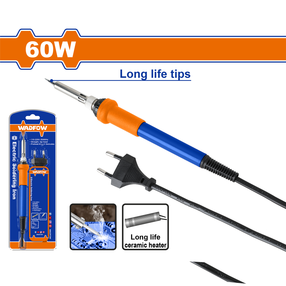 หัวแร้งบัดกรี เซรามิก WADFOW 60W WEL3606 หัวแร้งบัดกรี เซรามิก WADFOW 60W WEL3606