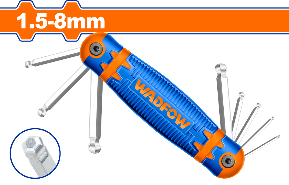 ประแจหกเหลี่ยม หัวบอล WADFOW CRV WHK2281