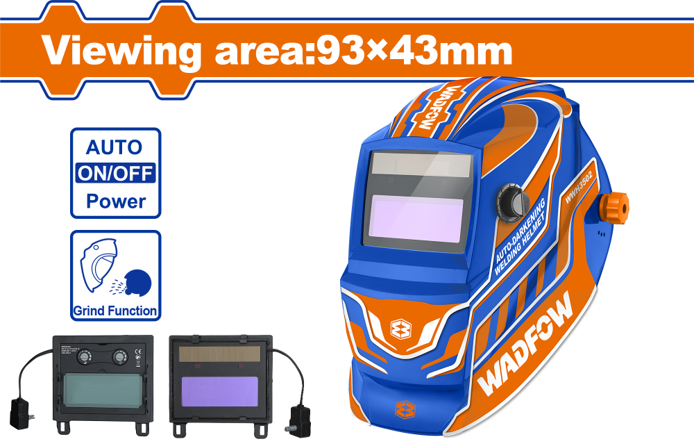 หน้ากากงานเชื่อม ปรับแสงอัติโนมัติ WADFOW WWH3502 หน้ากากงานเชื่อม ปรับแสงอัติโนมัติ WADFOW WWH3502