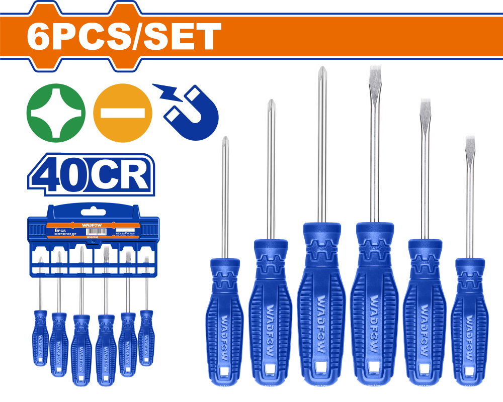 ชุดไขควง 6 ชิ้น  WADFOW 40CR WSS2206