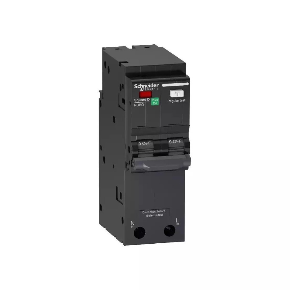 เมนเบรกเกอร์ RCBO SCHNEIDER QO263C10RCBO30 ป้องกันไฟดูด 2P กระแสไฟฟ้า 63A 30mA  10kA  เมนเบรกเกอร์ RCBO SCHNEIDER QO263C10RCBO30 ป้องกันไฟดูด 2P กระแสไฟฟ้า 63A 30mA  10kA