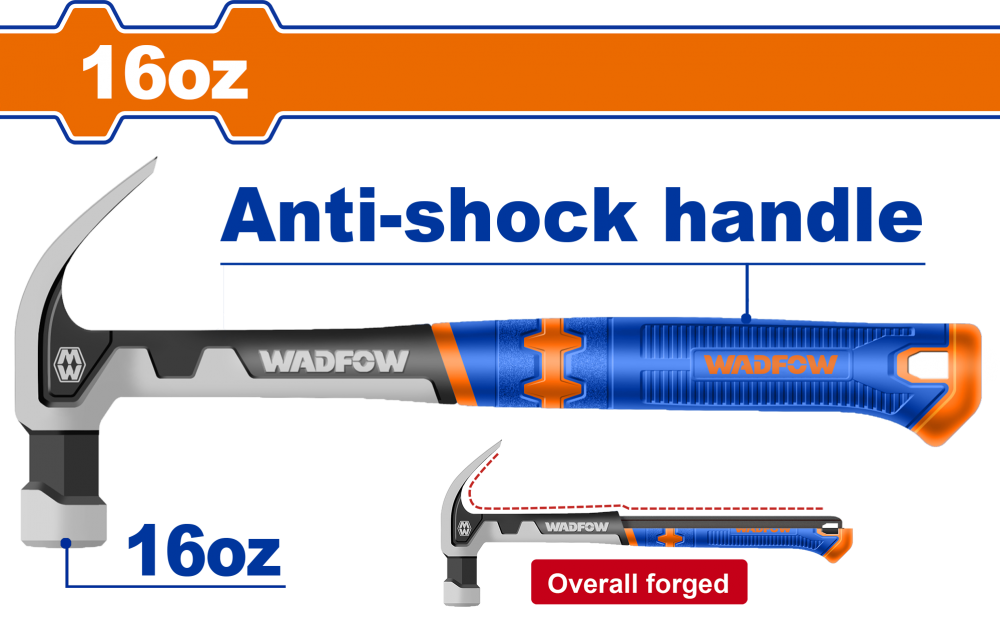 ค้อนหงอน ลดแรงสั่นสะเทือน WADFOW WHM8316 ค้อนหงอน ลดแรงสั่นสะเทือน WADFOW WHM8316