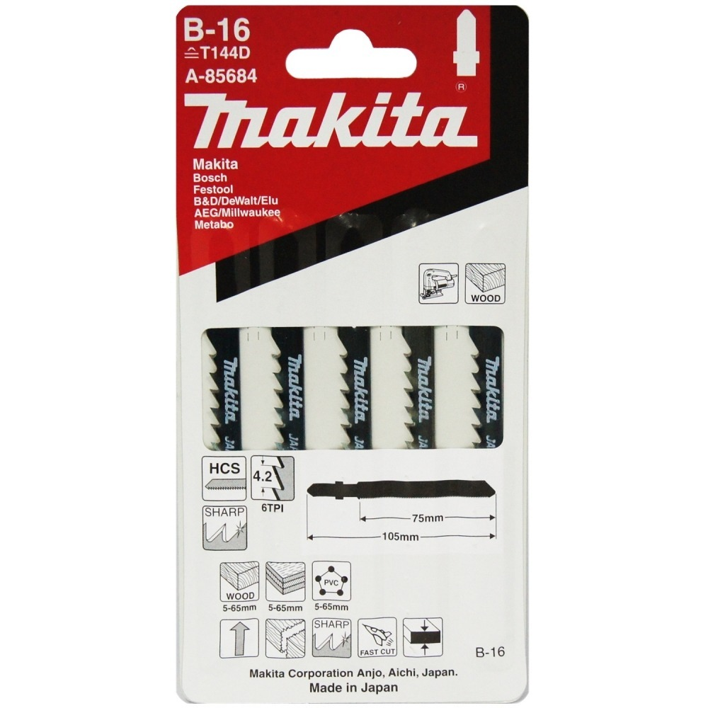 ใบจิ๊กซอ MAKITA A 85684 B Type NO B 16 ใบจิ๊กซอ MAKITA A 85684 B Type NO B 16