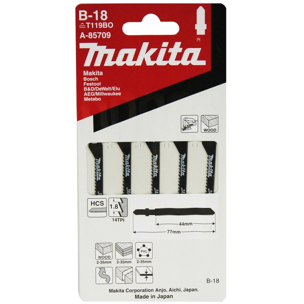 ใบจิ๊กซอ MAKITA A 86577 B Type NO B 18 ใบจิ๊กซอ MAKITA A 86577 B Type NO B 18