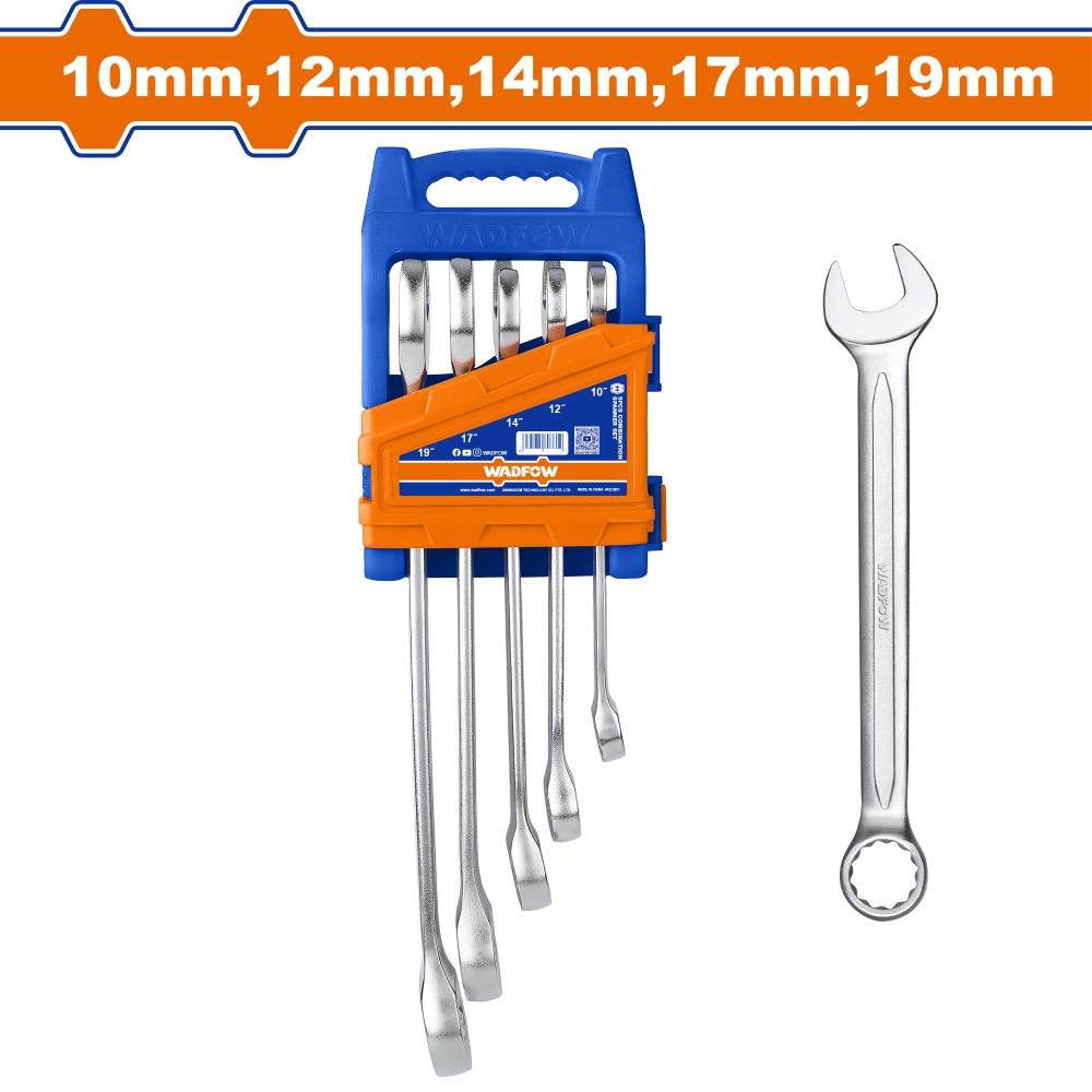 ชุดประแจแหวนข้างปากตาย 5 ชิ้น WADFOW WSP1215