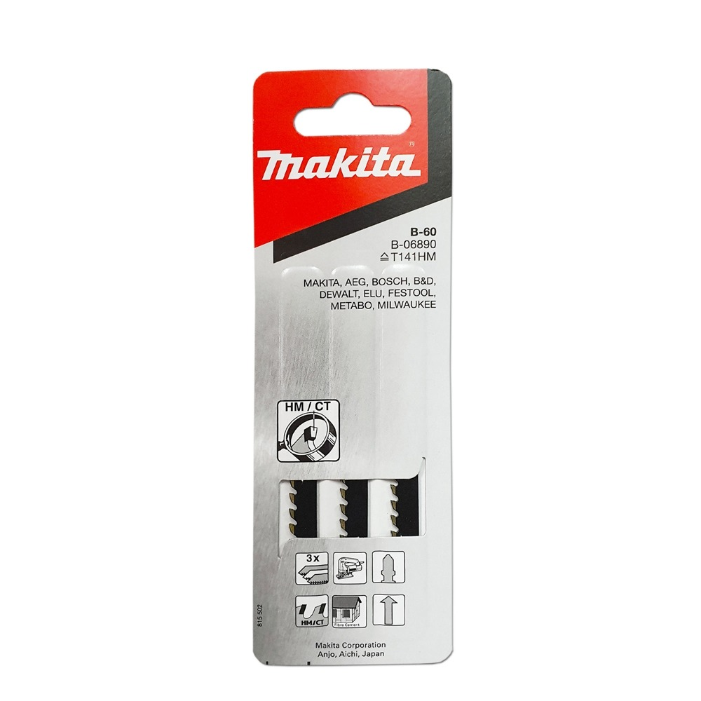  ใบจิ๊กซอ MAKITA B 06890 B Type No B 60 ความยาว 100 มม 6 TPI   แพ็ค 3 ใบ 