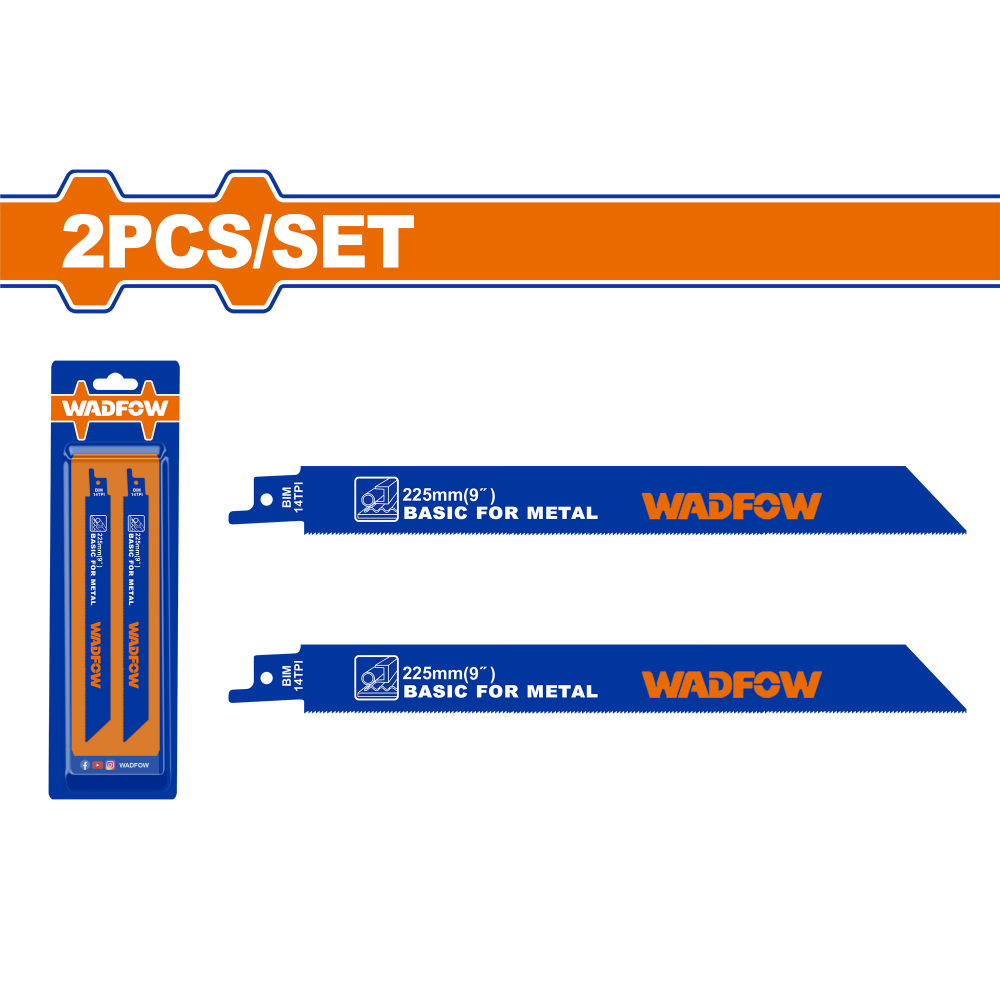 ใบเลื่อยชักตัดเหล็ก WADFOW 9 นิ้ว 14TPI WJT1122BF