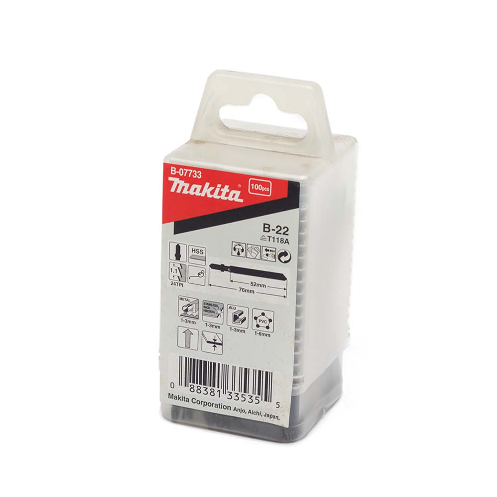  ใบจิ๊กซอ MAKITA B 07733 B Type No B 22 ความยาว 76 มม  24 TPI   แพ็ค 100 ใบ  
