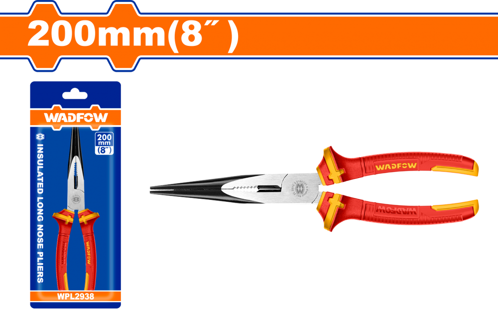 คีมปากแหลม VDE WADFOW 8 นิ้ว WPL2938 คีมปากแหลม VDE WADFOW 8 นิ้ว WPL2938