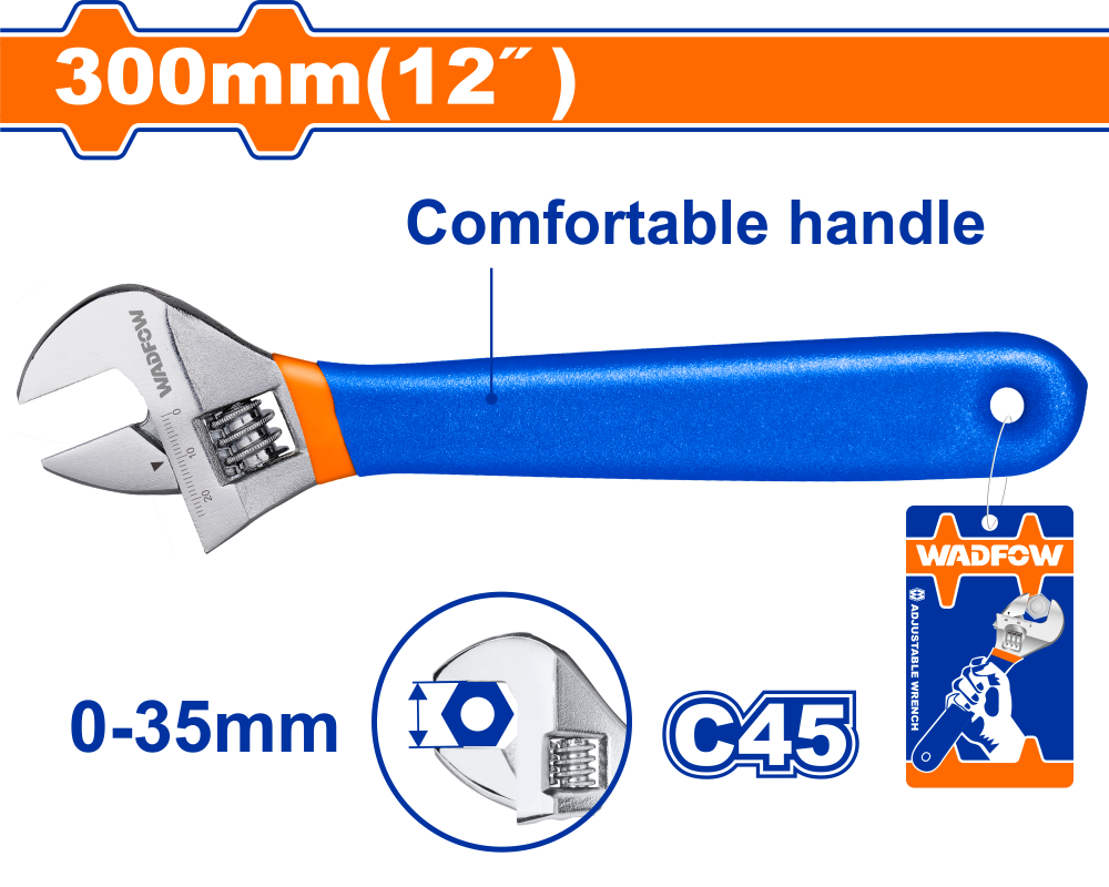 ประแจเลื่อน WADFOW 12 นิ้ว WAW5112