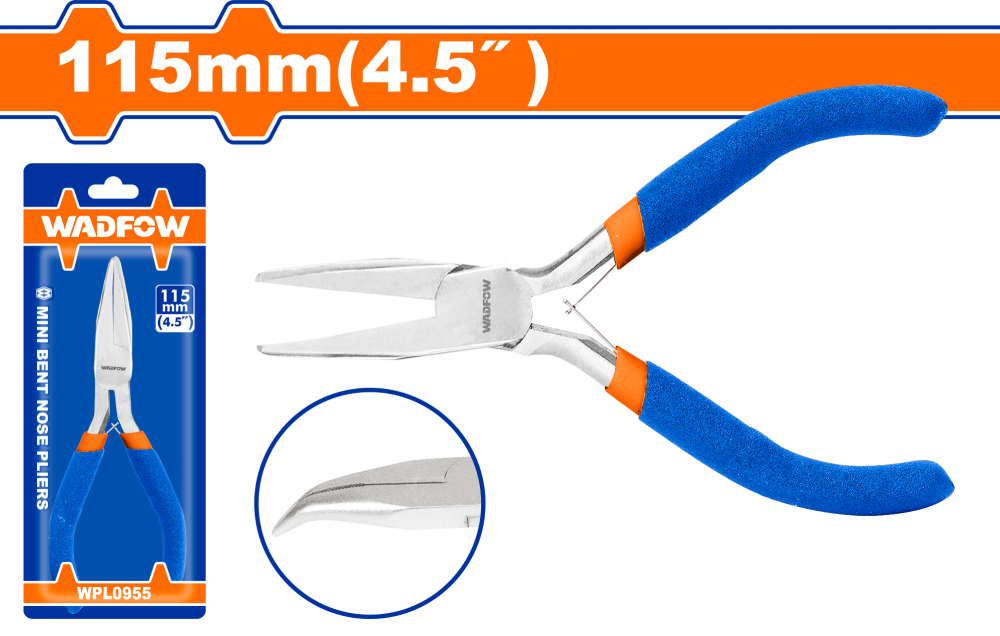 คีมปากแหลมปลายงอ WADFOW 45 นิ้ว WPL0955 คีมปากแหลมปลายงอ WADFOW 45 นิ้ว WPL0955