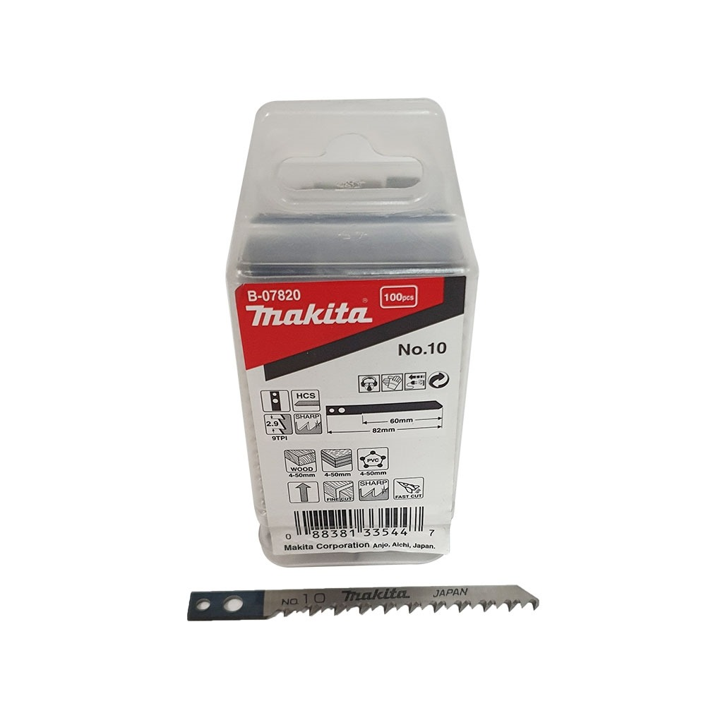  ใบจิ๊กซอ MAKITA B 07820  B Type No B 10 ความยาว 76 มม  10 TPI   แพ็ค 100 ใบ  