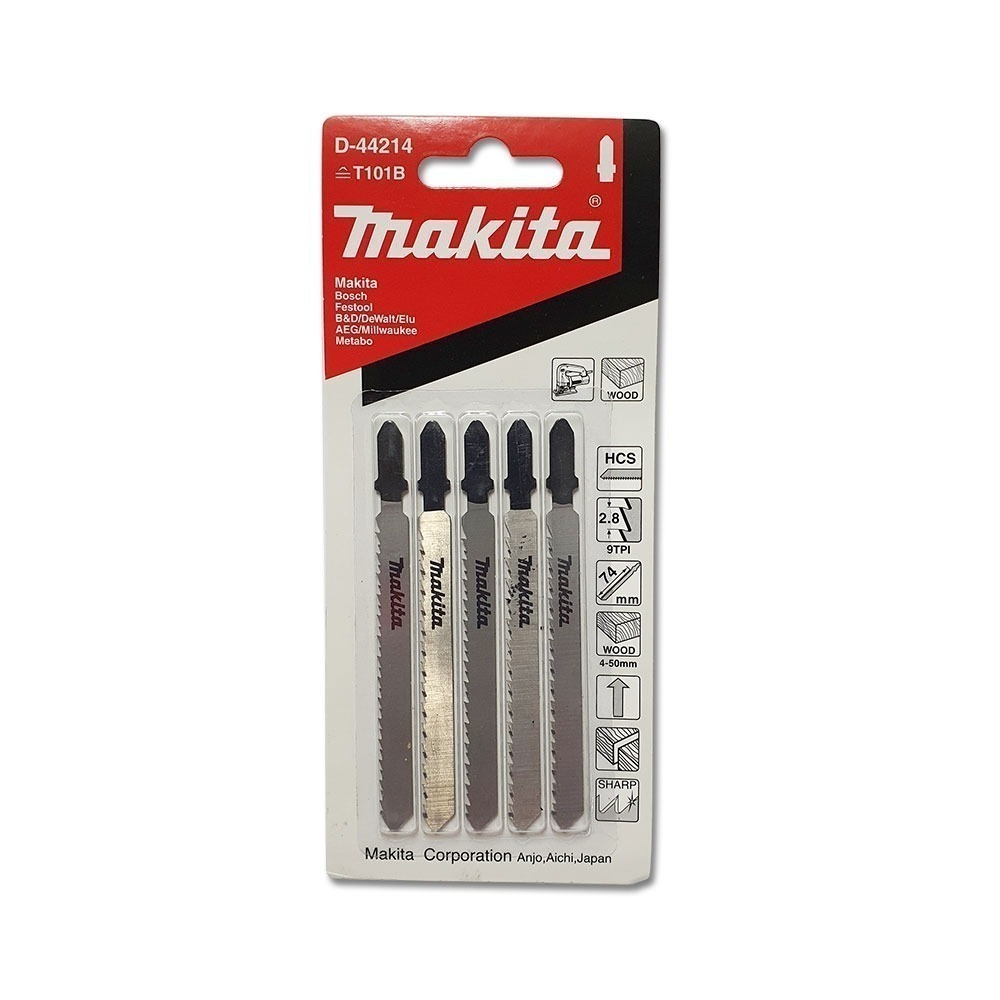  ใบจิ๊กซอ MAKITA D 44214  B Type No B 11 T101B ความยาว 100 มม  9 TPI   แพ็ค 5 ใบ  