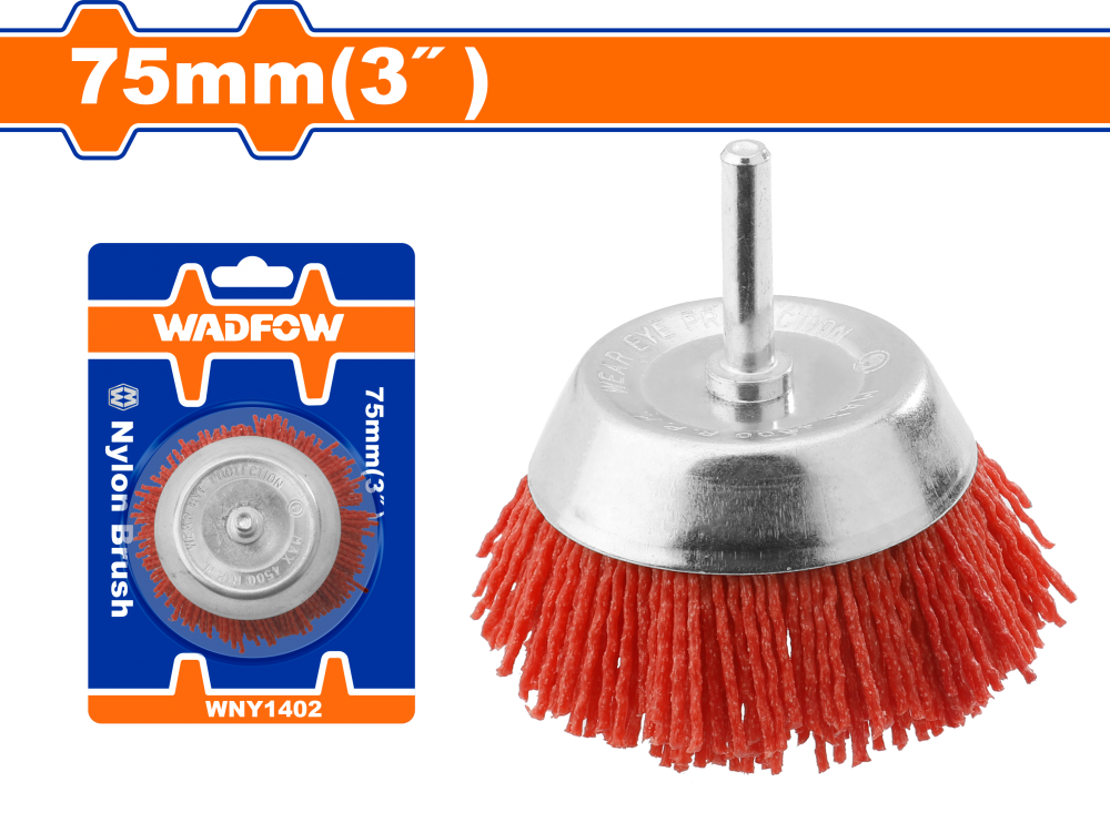 แปรงลวดไนลอนรูปถ้วย WADFOW 3 นิ้ว WNY1402