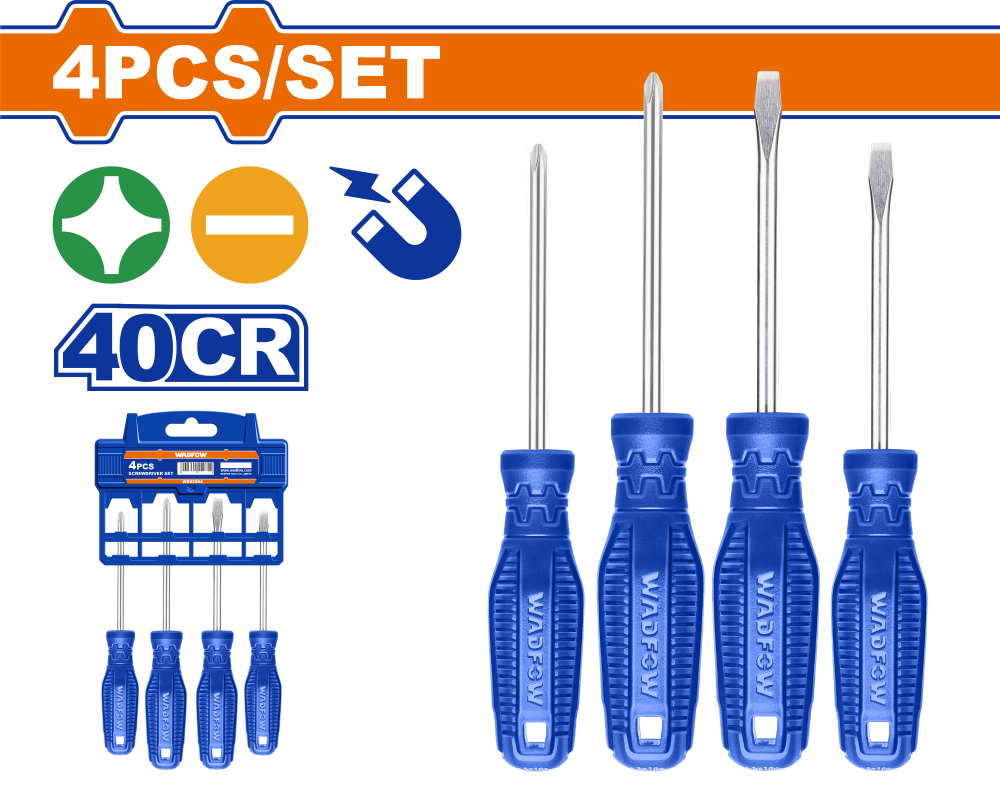 ชุดไขควง 4 ชิ้น  WADFOW 40CR WSS2204