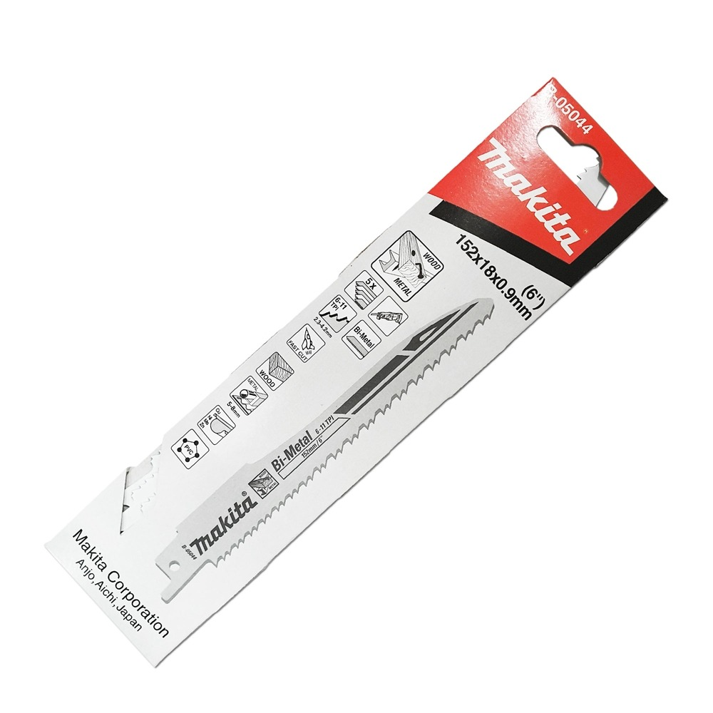 ใบเลื่อยชัก  MAKITA B 05044 Super Express ความยาว  152 มม  6 11 TPI HSS   แพ็ค 5 ใบ 