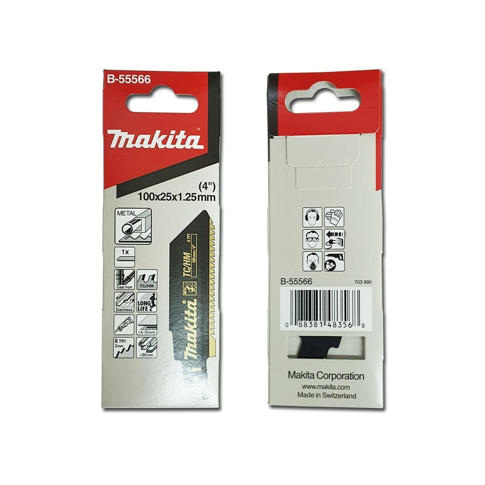 ใบเลื่อยชัก  MAKITA B 55566  ความยาว  100 มม  8 TPI  TC HM 