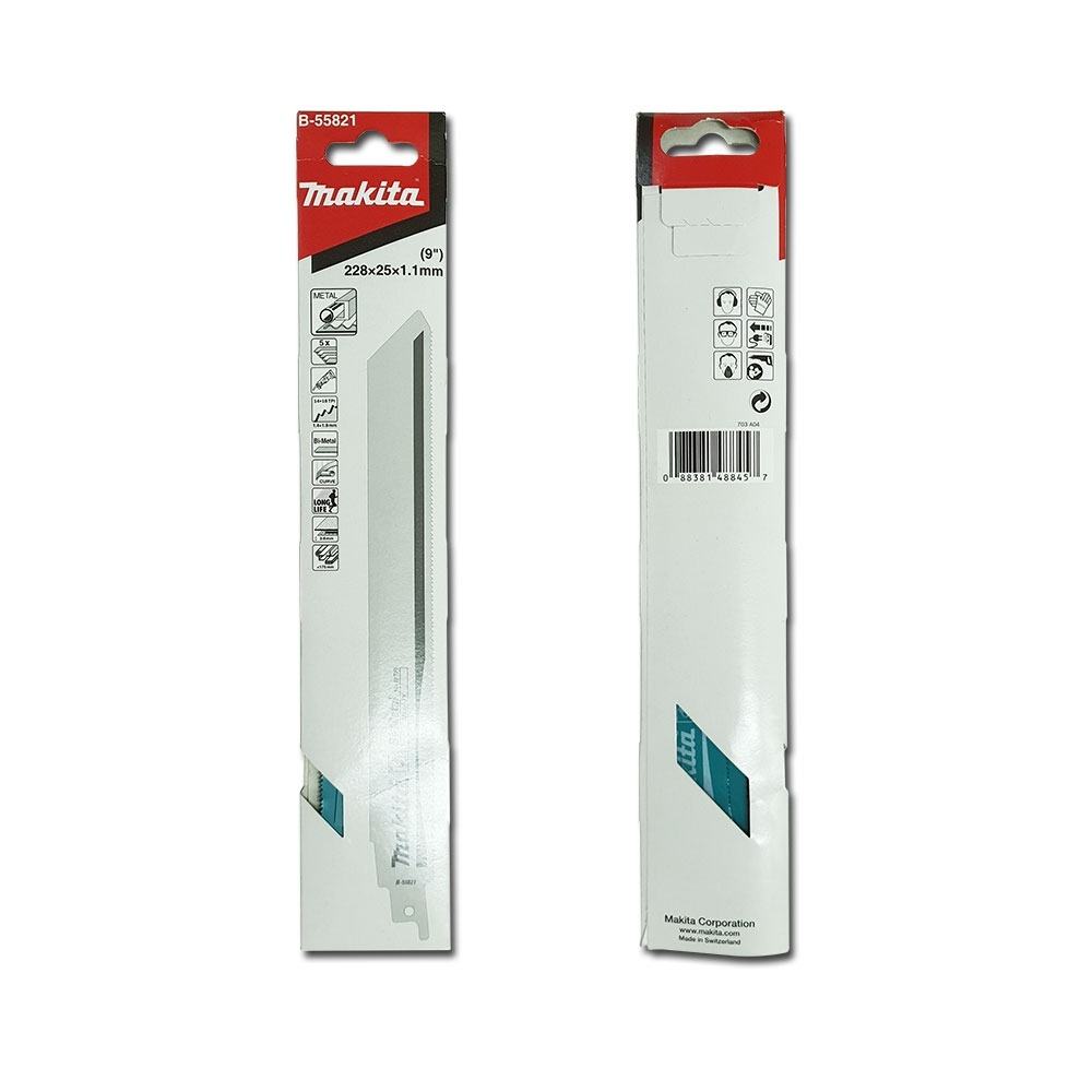 ใบเลื่อยชัก  MAKITA B 55821 ความยาว  225 มม  14 18 TPI  BIM   แพ็ค 5 ใบ   ใบเลื่อยชัก  MAKITA B 55821 ความยาว  225 มม  14 18 TPI  BIM   แพ็ค 5 ใบ